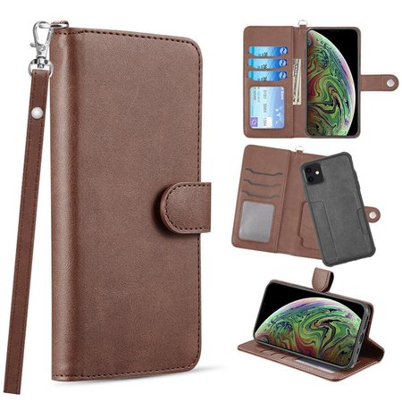 DREAM WIRELESS Dream Wireless LPFIP1254-INF-MDBR The Infinity Series Leather Wallet Case for iPhone 12 Mini 5.4 - Brown LPFIP1254-INF-MDBR